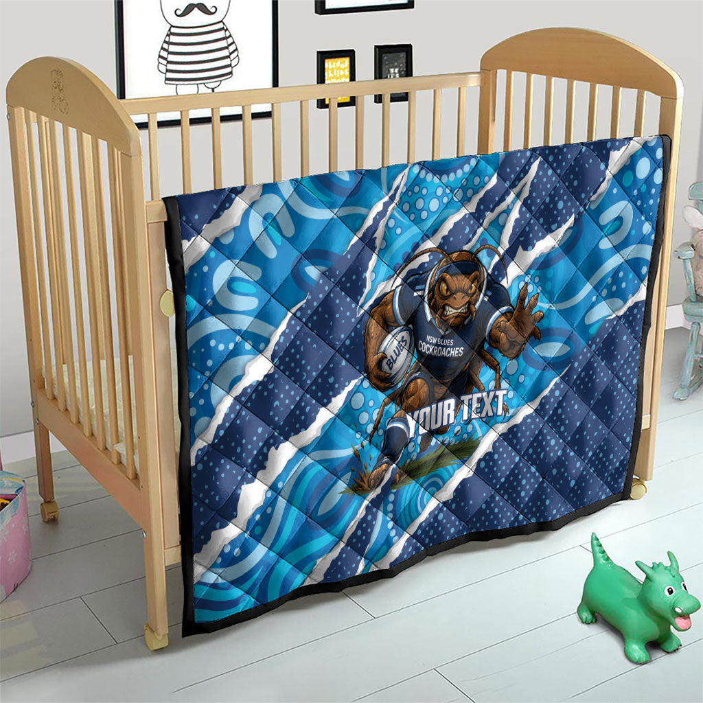 NSW Blues Rugby Custom Quilt Go Cockroaches Sporty Aboriginal Art