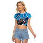 NSW Blues Rugby Custom Raglan Cropped T Shirt Go Cockroaches Sporty Aboriginal Art