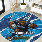 NSW Blues Rugby Custom Round Carpet Go Cockroaches Sporty Aboriginal Art