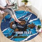 NSW Blues Rugby Custom Round Carpet Go Cockroaches Sporty Aboriginal Art