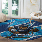 NSW Blues Rugby Custom Round Carpet Go Cockroaches Sporty Aboriginal Art