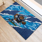 NSW Blues Rugby Custom Rubber Doormat Go Cockroaches Sporty Aboriginal Art