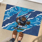 NSW Blues Rugby Custom Rubber Doormat Go Cockroaches Sporty Aboriginal Art