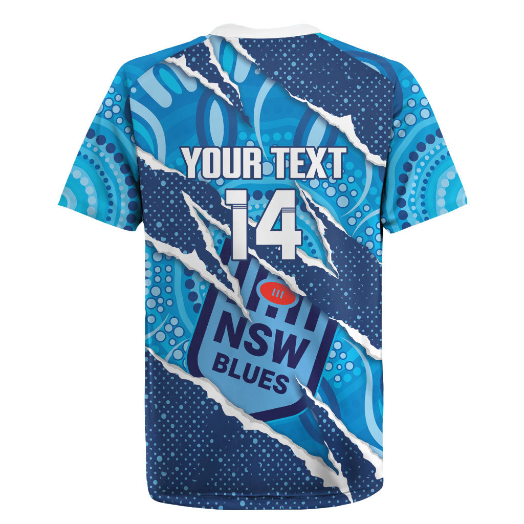NSW Blues Rugby Custom Rugby Jersey Go Cockroaches Sporty Aboriginal Art