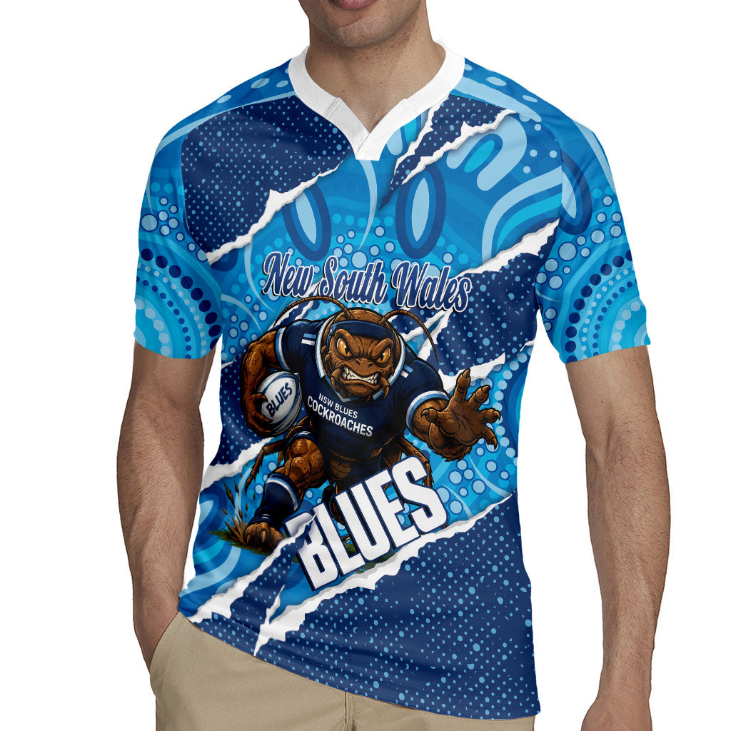 NSW Blues Rugby Custom Rugby Jersey Go Cockroaches Sporty Aboriginal Art