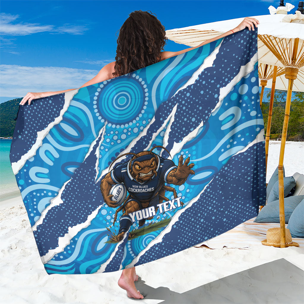NSW Blues Rugby Custom Sarong Go Cockroaches Sporty Aboriginal Art