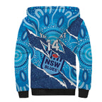 NSW Blues Rugby Custom Sherpa Hoodie Go Cockroaches Sporty Aboriginal Art