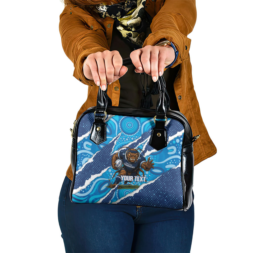 NSW Blues Rugby Custom Shoulder Handbag Go Cockroaches Sporty Aboriginal Art