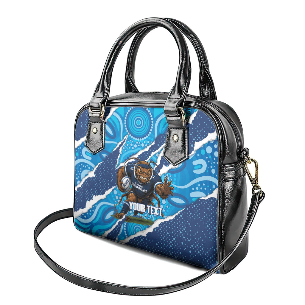 NSW Blues Rugby Custom Shoulder Handbag Go Cockroaches Sporty Aboriginal Art