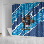 NSW Blues Rugby Custom Shower Curtain Go Cockroaches Sporty Aboriginal Art