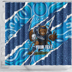 NSW Blues Rugby Custom Shower Curtain Go Cockroaches Sporty Aboriginal Art