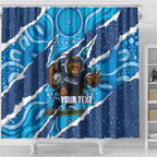 NSW Blues Rugby Custom Shower Curtain Go Cockroaches Sporty Aboriginal Art