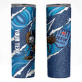 NSW Blues Rugby Custom Skinny Tumbler Go Cockroaches Sporty Aboriginal Art