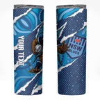 NSW Blues Rugby Custom Skinny Tumbler Go Cockroaches Sporty Aboriginal Art