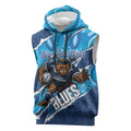 NSW Blues Rugby Custom Sleeveless Hoodie Go Cockroaches Sporty Aboriginal Art