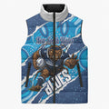 NSW Blues Rugby Custom Sleeveless Puffer Jacket Go Cockroaches Sporty Aboriginal Art
