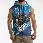 NSW Blues Rugby Custom Sleeveless Zip Hoodie Go Cockroaches Sporty Aboriginal Art