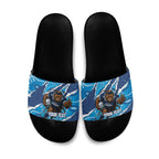 NSW Blues Rugby Custom Slide Sandals Go Cockroaches Sporty Aboriginal Art