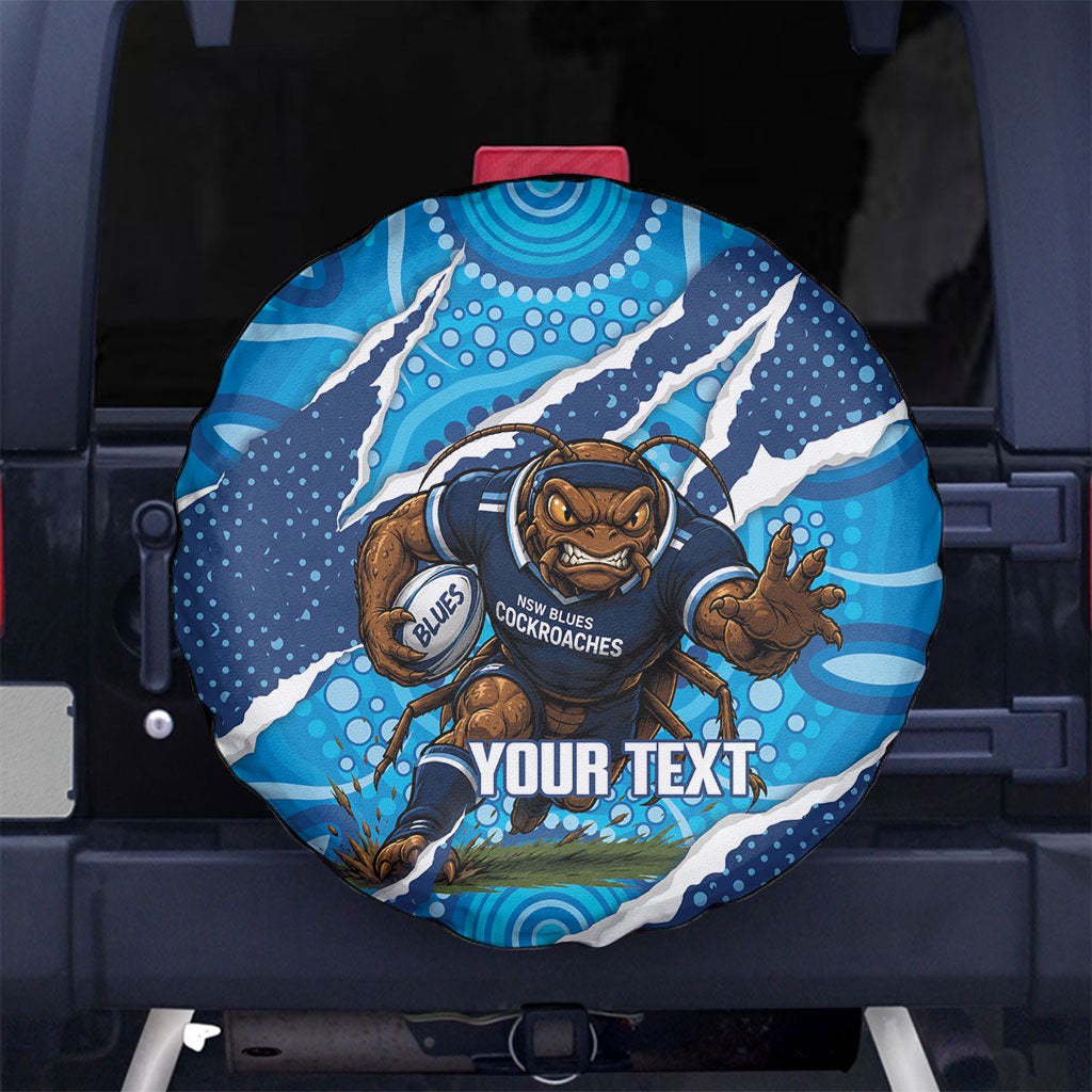 NSW Blues Rugby Custom Spare Tire Cover Go Cockroaches Sporty Aboriginal Art