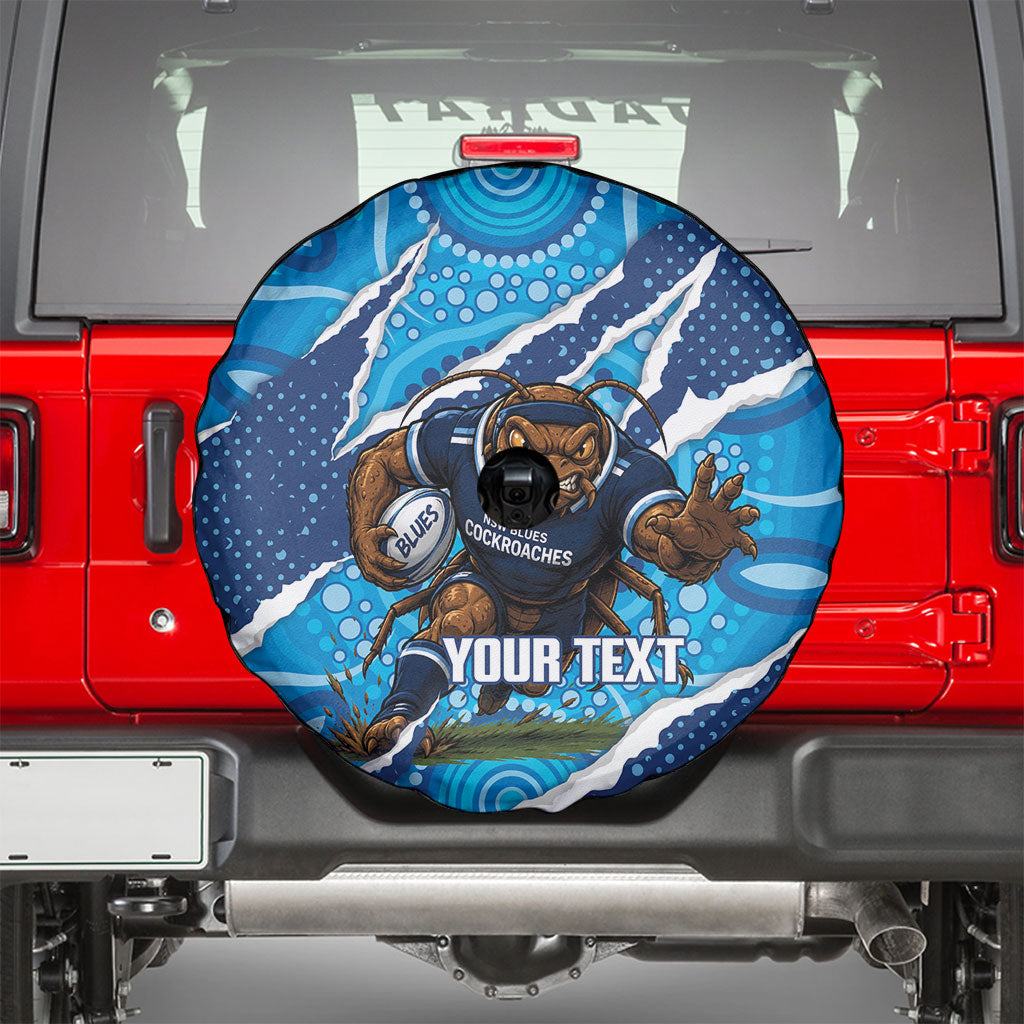NSW Blues Rugby Custom Spare Tire Cover Go Cockroaches Sporty Aboriginal Art