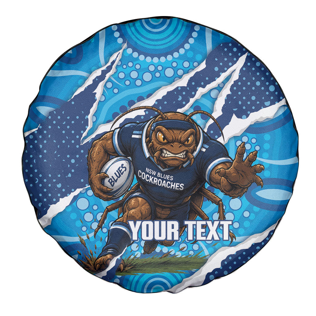 NSW Blues Rugby Custom Spare Tire Cover Go Cockroaches Sporty Aboriginal Art