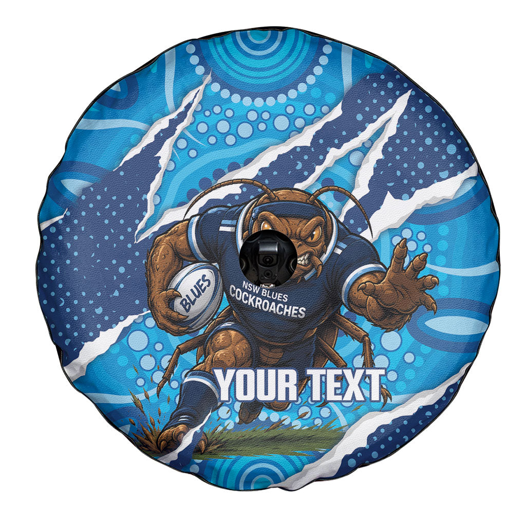 NSW Blues Rugby Custom Spare Tire Cover Go Cockroaches Sporty Aboriginal Art