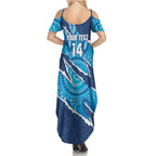 NSW Blues Rugby Custom Summer Maxi Dress Go Cockroaches Sporty Aboriginal Art
