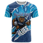 NSW Blues Rugby Custom T Shirt Go Cockroaches Sporty Aboriginal Art