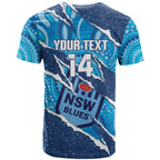 NSW Blues Rugby Custom T Shirt Go Cockroaches Sporty Aboriginal Art