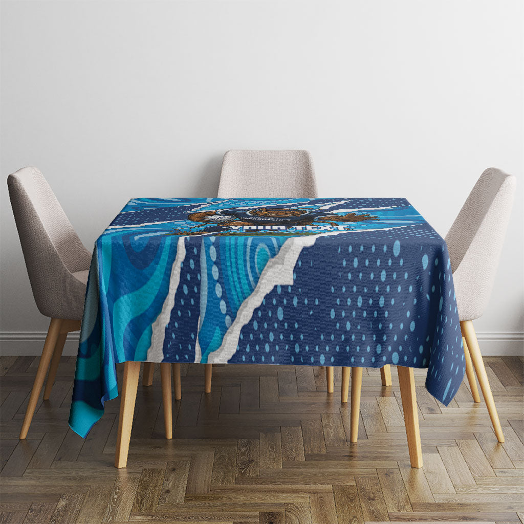 NSW Blues Rugby Custom Tablecloth Go Cockroaches Sporty Aboriginal Art