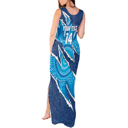 NSW Blues Rugby Custom Tank Maxi Dress Go Cockroaches Sporty Aboriginal Art