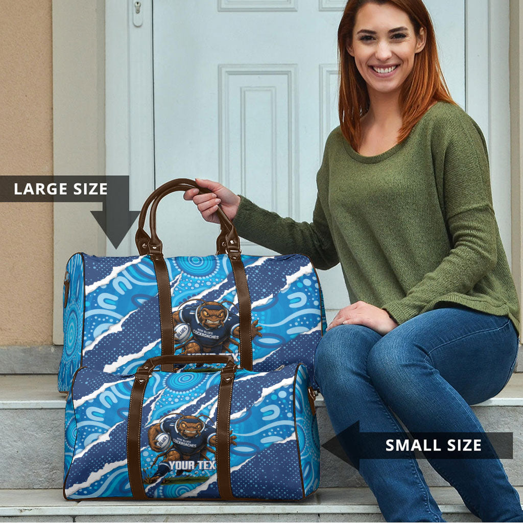 NSW Blues Rugby Custom Travel Bag Go Cockroaches Sporty Aboriginal Art