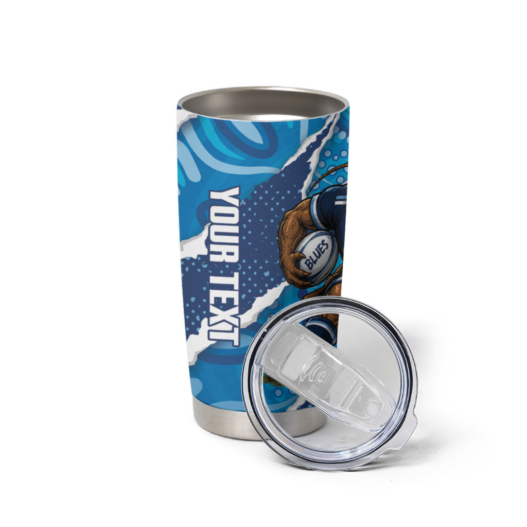 NSW Blues Rugby Custom Tumbler Cup Go Cockroaches Sporty Aboriginal Art