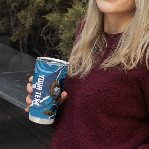 NSW Blues Rugby Custom Tumbler Cup Go Cockroaches Sporty Aboriginal Art