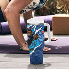NSW Blues Rugby Custom Tumbler With Handle Go Cockroaches Sporty Aboriginal Art