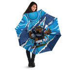 NSW Blues Rugby Custom Umbrella Go Cockroaches Sporty Aboriginal Art
