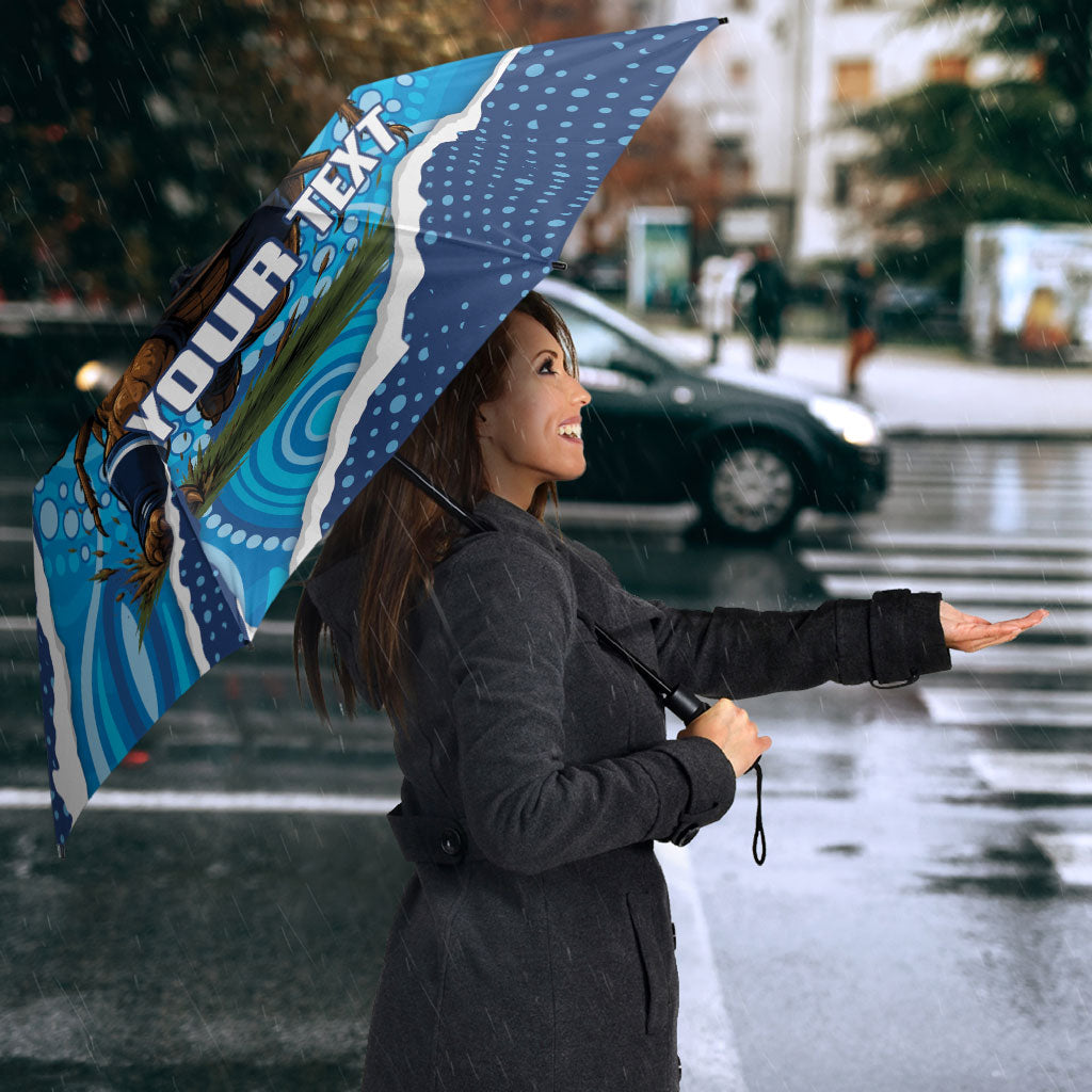 NSW Blues Rugby Custom Umbrella Go Cockroaches Sporty Aboriginal Art