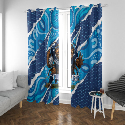 NSW Blues Rugby Custom Window Curtain Go Cockroaches Sporty Aboriginal Art