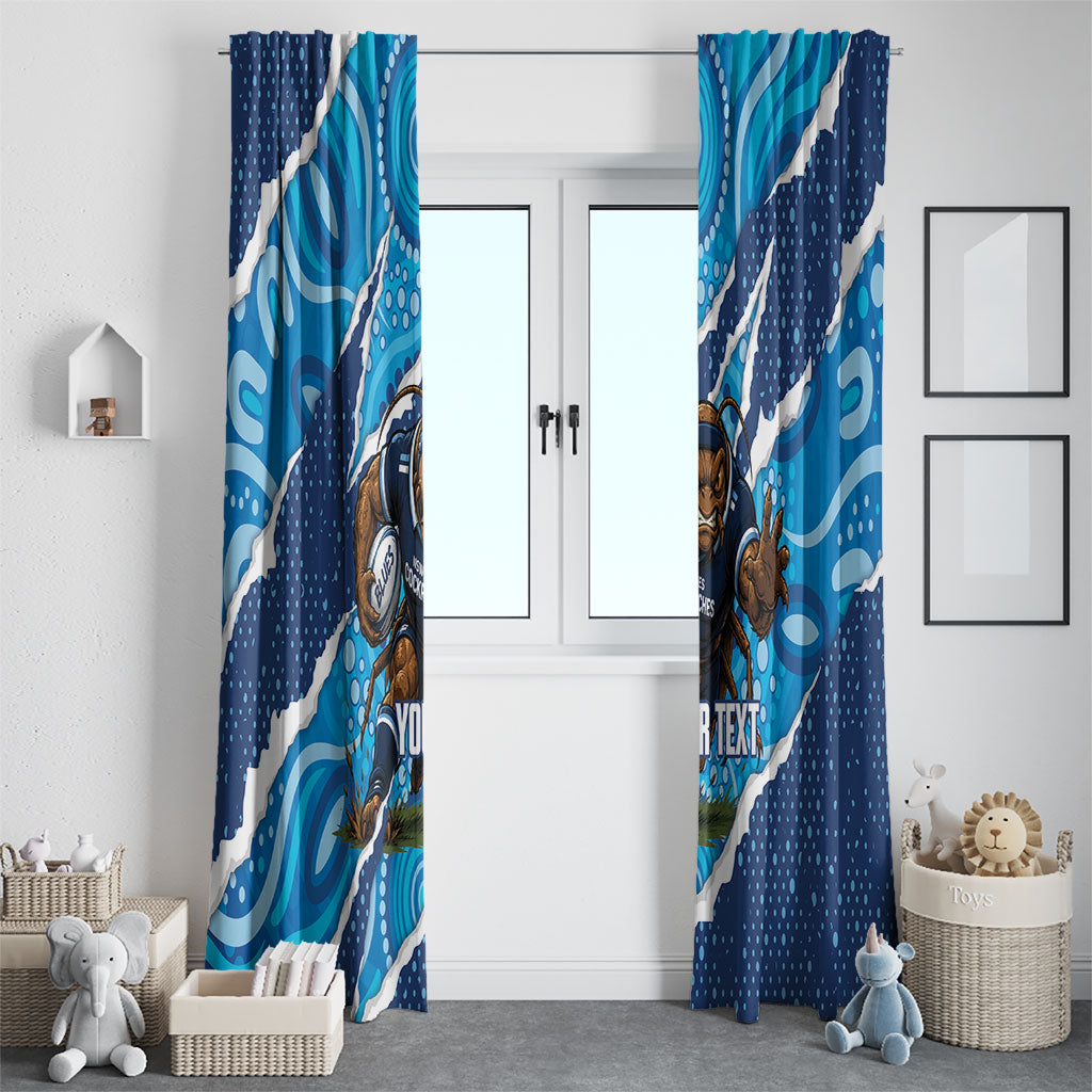 NSW Blues Rugby Custom Window Curtain Go Cockroaches Sporty Aboriginal Art