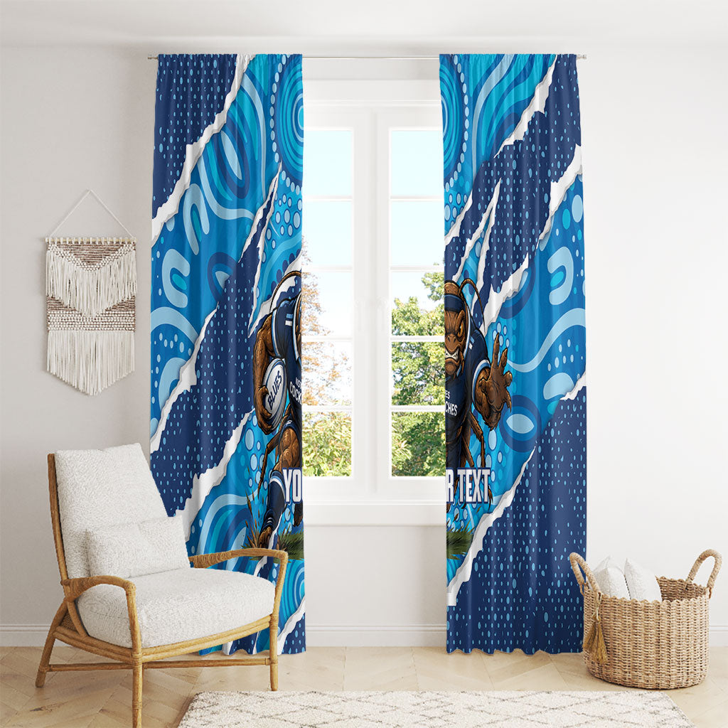 NSW Blues Rugby Custom Window Curtain Go Cockroaches Sporty Aboriginal Art