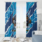 NSW Blues Rugby Custom Window Curtain Go Cockroaches Sporty Aboriginal Art