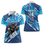 NSW Blues Rugby Custom Women Polo Shirt Go Cockroaches Sporty Aboriginal Art