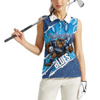 NSW Blues Rugby Custom Women Sleeveless Polo Shirt Go Cockroaches Sporty Aboriginal Art