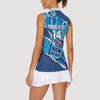 NSW Blues Rugby Custom Women Sleeveless Polo Shirt Go Cockroaches Sporty Aboriginal Art