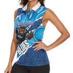 NSW Blues Rugby Custom Women Sleeveless Polo Shirt Go Cockroaches Sporty Aboriginal Art