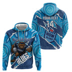 NSW Blues Rugby Custom Zip Hoodie Go Cockroaches Sporty Aboriginal Art