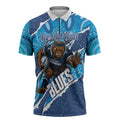 NSW Blues Rugby Custom Zipper Polo Shirt Go Cockroaches Sporty Aboriginal Art