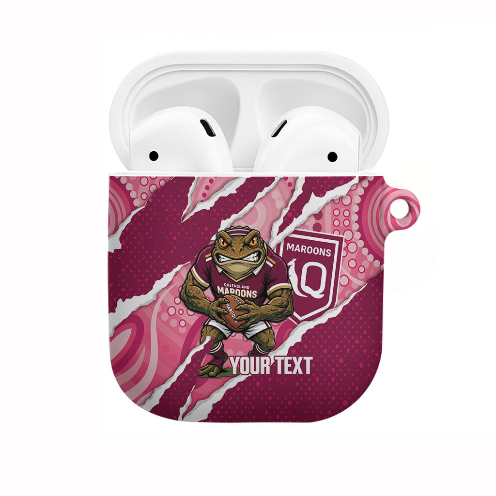 QLD Maroons Rugby Custom AirPods Case Go Cane Toads Sporty Aboriginal Art