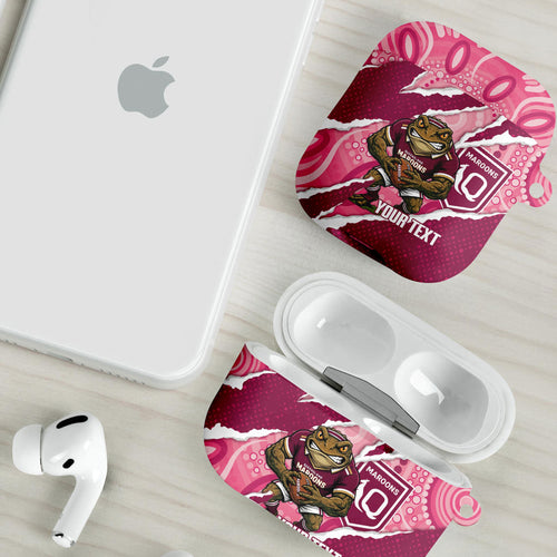 QLD Maroons Rugby Custom AirPods Case Go Cane Toads Sporty Aboriginal Art