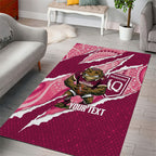 QLD Maroons Rugby Custom Area Rug Go Cane Toads Sporty Aboriginal Art